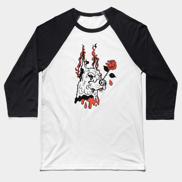 Dog lineart Baseball T-Shirt by LinkasArt